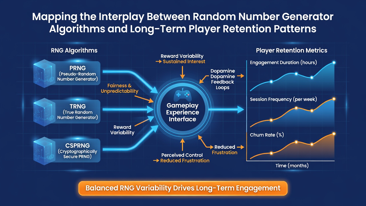 Analyse von Spielerretentionsmustern in Slot-Ökosystemen mit Diagrammen zu RNG-Einflüssen und Bindungsraten