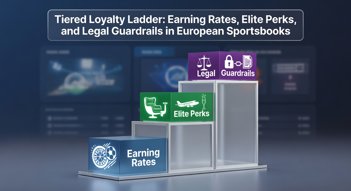 Grafik einer Treue-Leiter mit Stufen für Sportwetten-Nutzer in Europa, die Punkte sammeln und aufsteigen