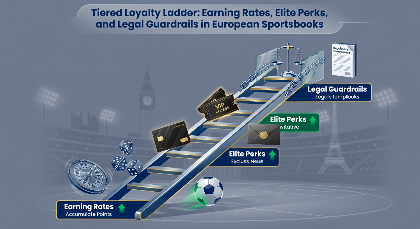 Darstellung elite Sportwetten-Nutzer, die exklusive Perks wie VIP-Events und höhere Limits genießen, mit europäischer Flagge im Hintergrund